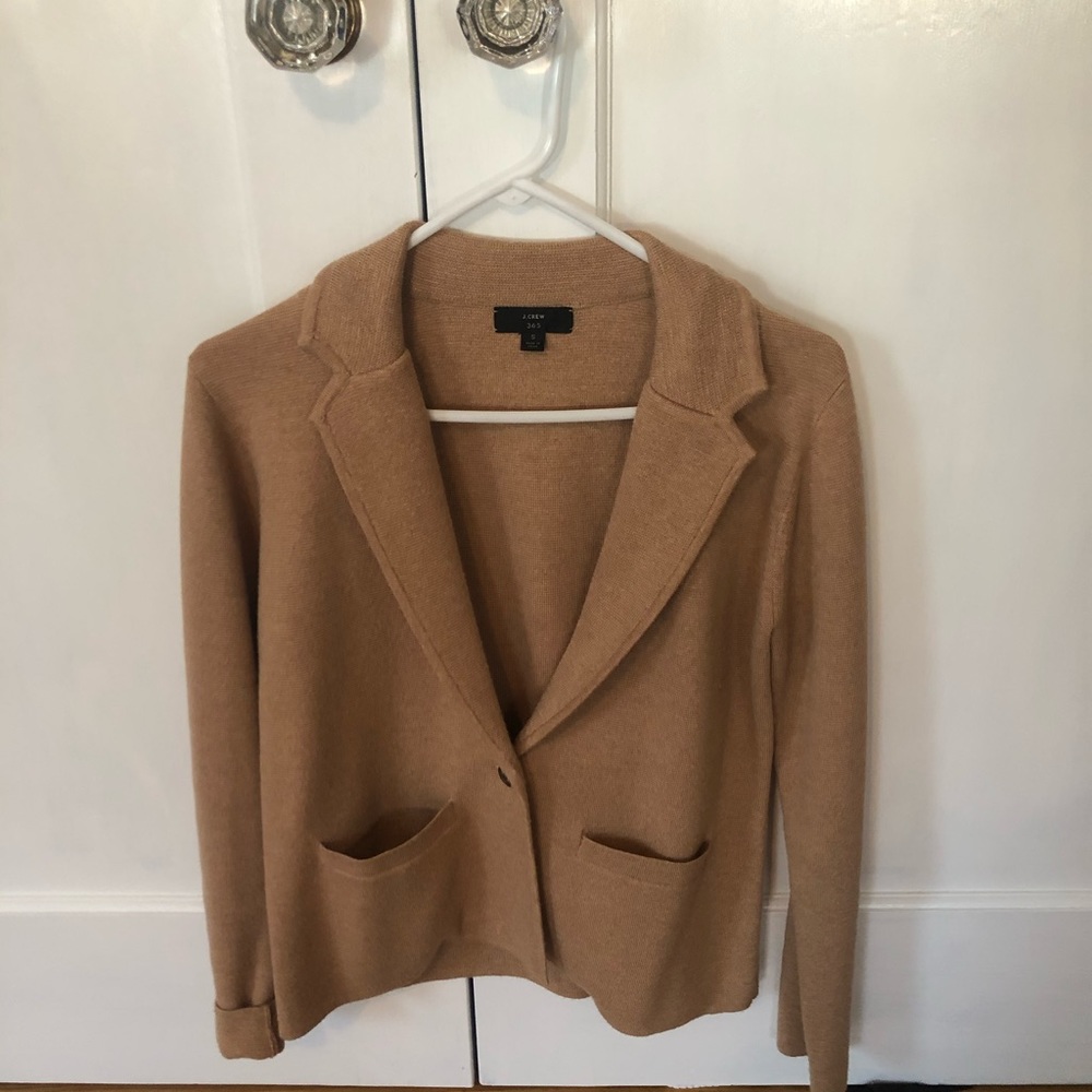 J crew tan knit top